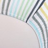 HonestBaby Organic Cotton Fitted Crib Sheet, Rainbow Stripe Blues, One
