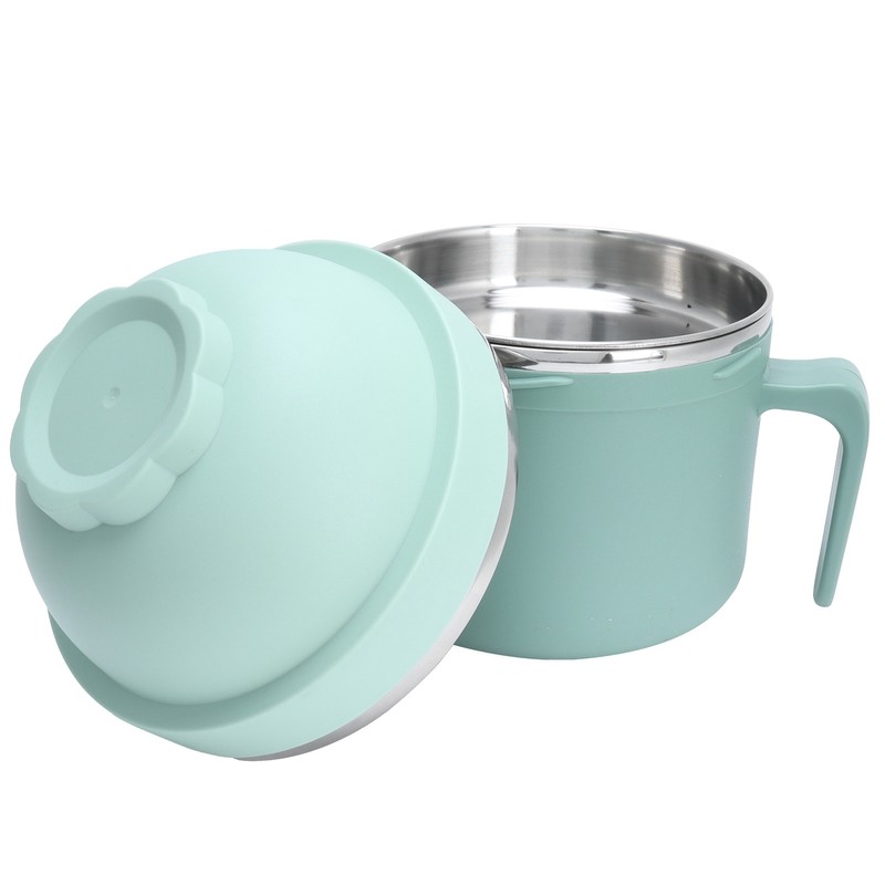 Portable Lunch Box Double Layer Thermal Noodle Bowl with Handle