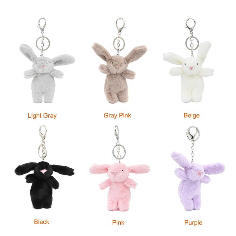 LOHGOU Cute Mini Rabbit Keychain Stuffed Rabbit Bag Decoration Fluffy