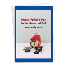 NobleWorks Funny Father's Day Greeting Card with 5 x 7 Inch Envelope (1 Card) Dad Totally Rock C10524FDG