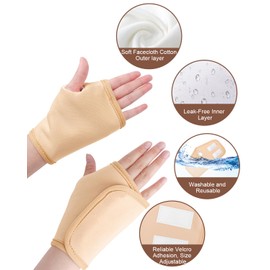 DLMDLM 2 Pack Castor Oil Pack Wrap for Hands, Reusable Organic Cotton Castor Oil Wraps for Hand, Adjustable, Prevent Leakage, Comfort Fit