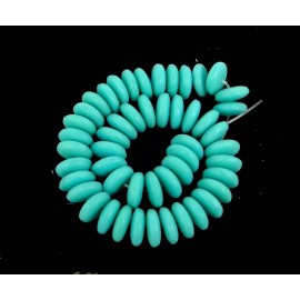 50 Czech Glass Rondelle Beads - Matte - blue Turquoise 6x2mm