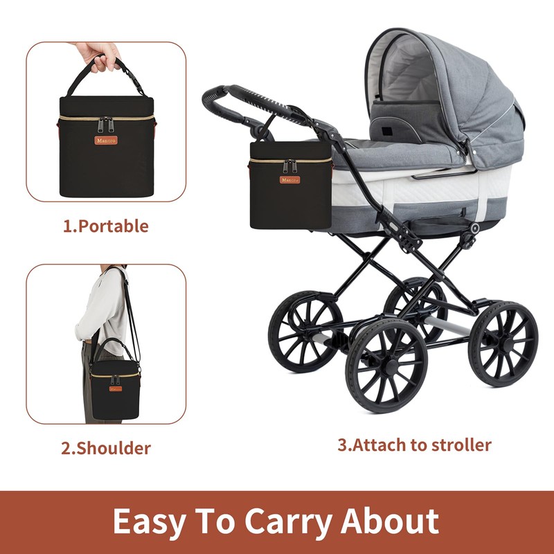Mancro Breastmilk Cooler Bag Travel, Fits 4 Baby Bottles Up