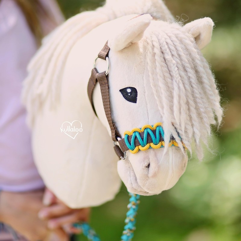 kullaloo Hobby Horse Headcollar Self Material Set Petrol / Brown