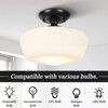 Schoolhouse Style Semi Flush Mount Ceiling Light with Dimmable Bulb