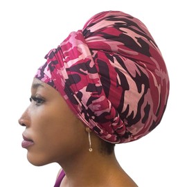 Fairy Black Mother Head Wrap, Scarf (Pink Camoflage)