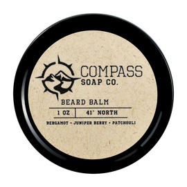 Compass Soap - 41° North | Beard Balm for Men | Best Beard Softener for Men with Nourishing Oils, for Healthier & Fuller Facial Hair Growth, 1 oz.