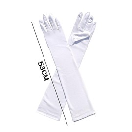 CHANJIF Long Gloves White Wedding Gloves Glossy Satin Gloves Accessories Clothing Parts Wedding Ladies Ceremony Banquet Show Wedding Dance Party Cosplay Party Dance