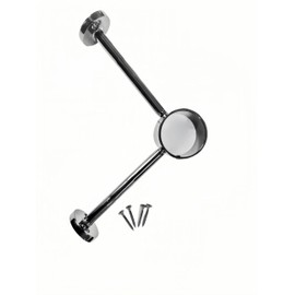 2Pack Vertical Installation Stainless Steel Bar & Floor Mount Combination Foot Rail Bracket ,Fits 50.8mm/2inch OD Bar Foot Rail Tubing Furniture Hardware with Screws (Matte Black)