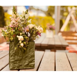 Crinkle Box Paper Brown Maxi - Elegant Box with Crinkle Look, Flower Vase, Storage Box, Plastic Gift Bag (31.2 x 16.1 x 32.4 cm)
