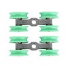 2Pcs UShaped Wheels Stainless Steel 4Wheel Small Rollers Shower Door