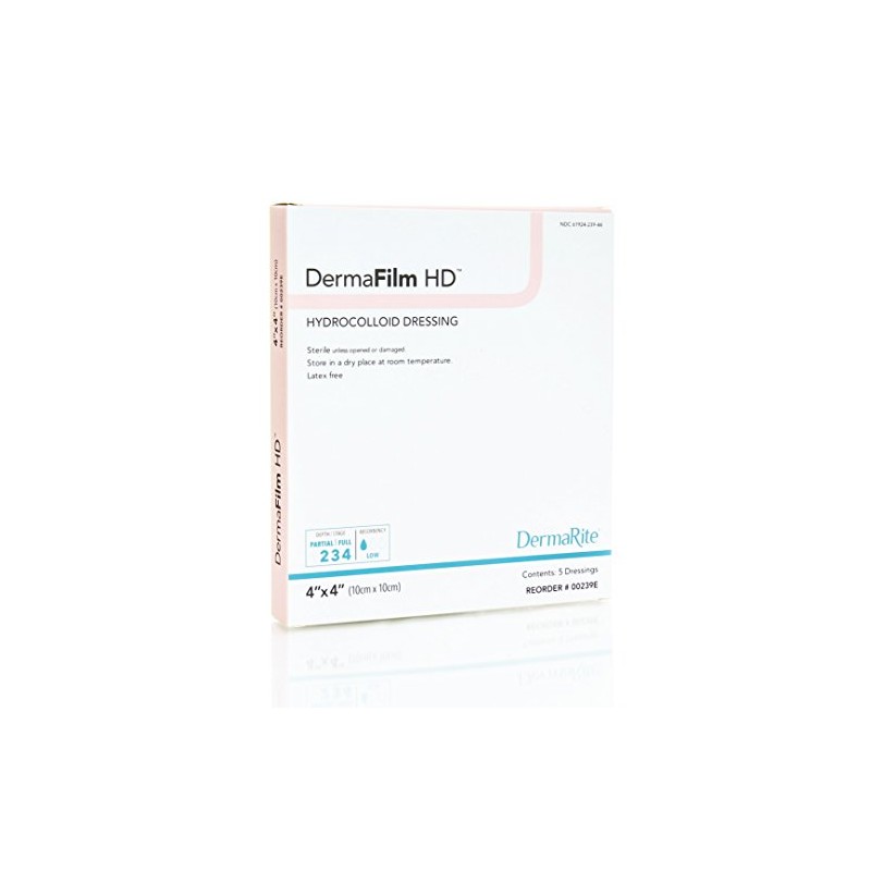 DermaRite DermaFilm Hydrocolloid Dressing 4x4