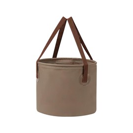 WisePoint Camping Bucket, 20L Foldable Bucket Outdoor Bucket with Handles, Portable Water Buckets for Camping, Fishing, Picnics, Gardening (khaki)