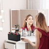 Acrylic Makeup Organizer 3 Compartment Makeup Brush Holder Organizer Eyeliner