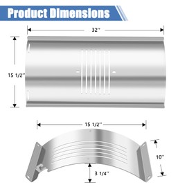 Criditpid PB1100PS1 Replacement Parts Flame Broiler Kit for Pit boss Pro Series 1100 Pellet Grills, Slide Cover and Bottom for Pit Boss PB1100PS1, PB1100PS1-W007, Pitboss Smoker Grill Accessories