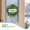 Artificial Eucalyptus Leaf Welcome Wreath for Front Door - Faux