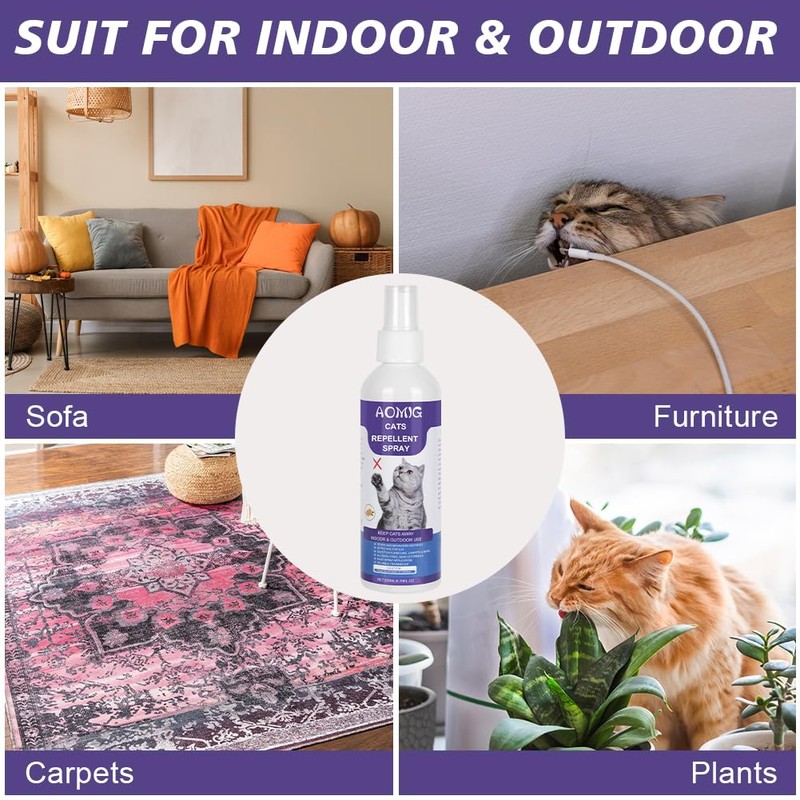 Cat Deterrent Spray, Natural Cat Repellent Spray, Non-Toxic Anti-Scratch Deterrent