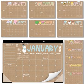 Hadley Designs Large Desk Calendar 2026-2027 - Monthly Teacher Desk Calendars 2026-2027 Desktop Calendar 2026, 18 Month 2026 Desktop Calendars, Cute Kraft Classroom Decor Teacher Must Haves