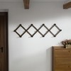 Dseap Accordion Wall Hanger:16'' High Wooden Wall Expandable Coat Rack,Hat