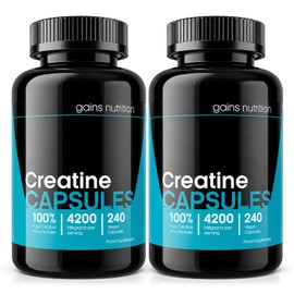 GN Creatine Capsules | 480 Creatine Monohydrate Capsules for Men & Women | High Strength 4200mg Creatine-Monohydrate Per Serving | Non-GMO, Gluten & Filler Free
