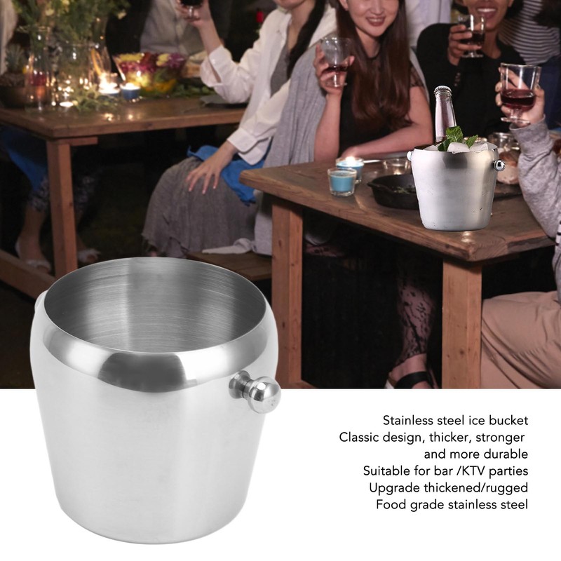 Stainless Steel Ice Bucket Champagne Ice Bucket Wine Chiller Bucket