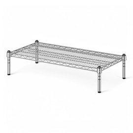 Mix.Home Wire Dunnage Rack, Heavy-Duty Adjustable Storage Rack, Commercial-Grade Shelving Unit for Kitchen, Garage, or Warehouse, Wire Shelving Unit, 1 Tier Storage Shelf (Chrome, 21" W x 36" L)