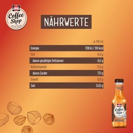 Schwartau Schwartau Coffee Shop Nuss-Nougat Sirup - Barista-Qualität für Kaffee-Kreationen und Kaffeespezialitäten, Kaffeesirup nur mit natürlichen Aromen, 200ml