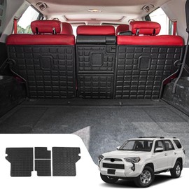 Maszupir Back Seat Cover Compatible with 2010-2024 Toyota 4 Runner 5 Seat 2nd Row Seat Protector Trunk Mat All Weather Cargo Liner 2023 4Runner Accessories (Backrest Mats,Fit W/O&with Sliding Tray)