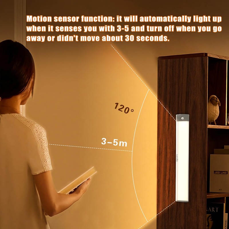 LEPOTEC 54 LED Under Counter Lighting, Motion Kitchen Cabinet Light,
