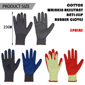 TYXHXTF 3 Pairs Work Gloves, Gardening Gloves, Safety Work Gloves, Comfortable Breathable, Nitrile Coated, Foam Nitrile, for Women and Men, for Yard Fishing Garden Outdoor