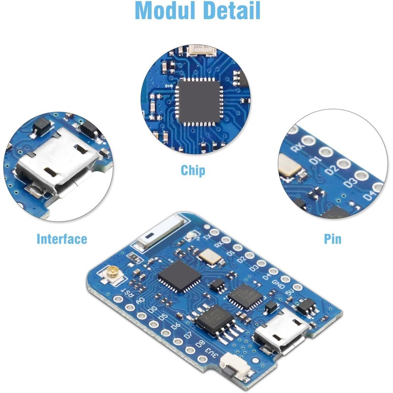 Binghe Pack of 5 ESP Mini PRO Development Board, ESP