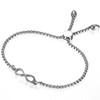 Flongo Bracelet Friendship Bracelets BFF Chains for 3, Stainless Steel