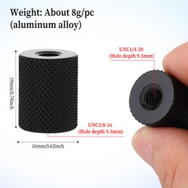 1/4 to 3/8 Tripod Camera Screw Converter, 4 Pcs Double Female Thread 3/8 Female to 1/4 Female Adapter Cylinder Screw Thread Photography Nut Accessories Suitable for Electric Rails and Light Stands