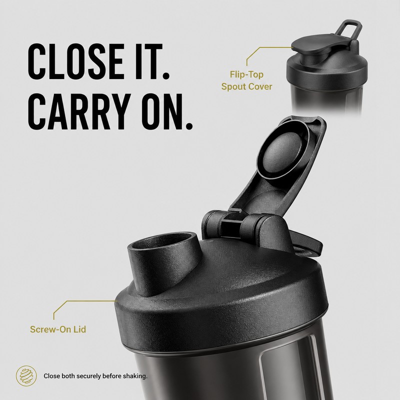 Protein Shaker Bottle, 600 mL Mixing Cup with Mixing Ball,