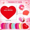 DERAYEE 24PCS Valentines Sticky Notes, 3 x 3 Inches Heart