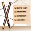 Apooliy Microblading Eyebrow Pen，Waterproof Eye Brow Pencils with 4 Fork