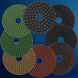 EDW Diamond Wet Sanding Pad/Polishing Disc, Dia Wet | Refurbishing, Grinding | 125 mm Velcro Attachment | Processing Natural Stone, Tiles, Granite, Marble