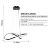 Viruhaka Modern LED Pendant Light Fixture,Black Contemporary Ceiling Hanging Fixture