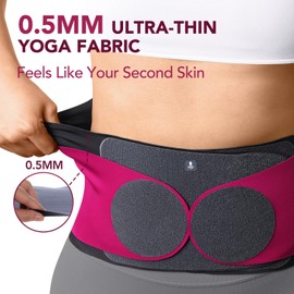 Fitomo Back Support Belt, 0.5mm Ultra-thin One-piece Seamless Yoga Fabric, Removable 3D Lumbar Pad and 3 Aluminum Bar Supports + 2 Soft Supports, Providing Lower Back Support for Men and Women