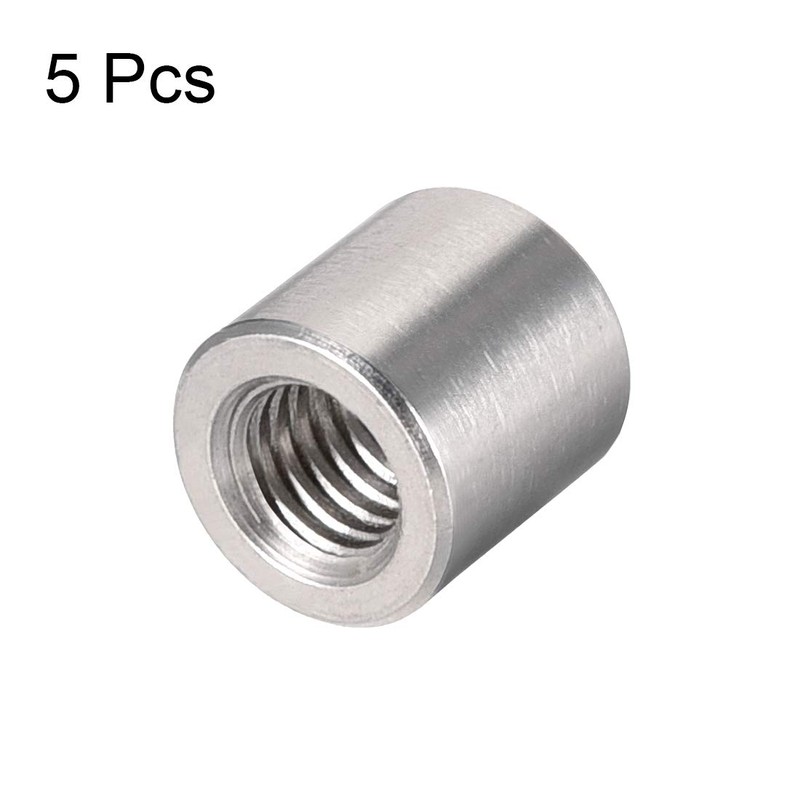 sourcing map M6 Round Connector Nuts, 304 Stainless Steel Coupling