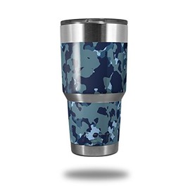 Skin Decal Wrap for Yeti Tumbler Rambler 30 oz WraptorCamo Old School Camouflage Camo Navy (TUMBLER NOT INCLUDED)