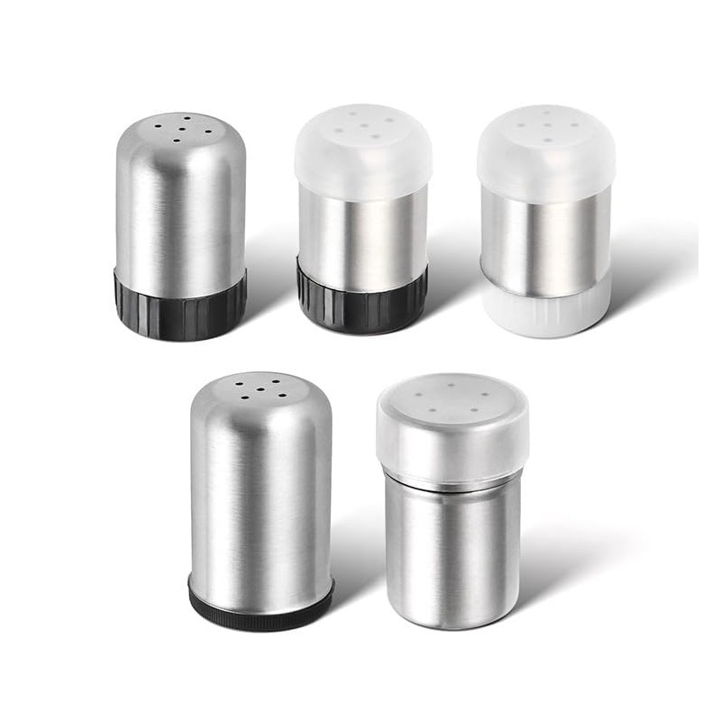 Silver Sugar Shakers Spice Salt Pepper Organizer Container Dust-proof Stainless
