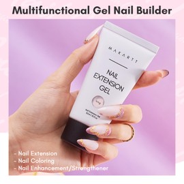 Makartt Builder Gel Nail Extension Gel, Poly Nail Gel, 50ML Nail Extension Gel for Technician Starter DIY Salon Design (Icing)