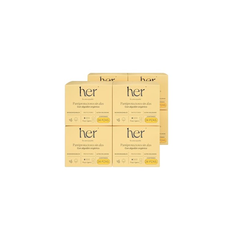 Her Kit Pantiprotectores de Algodón Orgánico Flujo Ligero Paquete de
