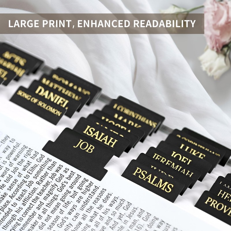 Bible Tabs for Women & Men, Laminated Bible Tabs for