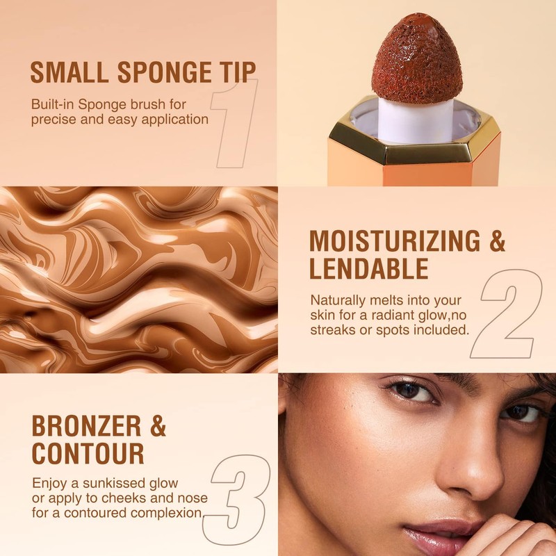 Liquid Blush & Contour Makeup Set, Soft, Lightweight, Breathable Feel,