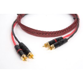 RCA 5 FT SILVER PLATED  TUBE AMPLIFIER SOUND CD PLAYER, REDBLACK BRAIDED  RCA CABLE.