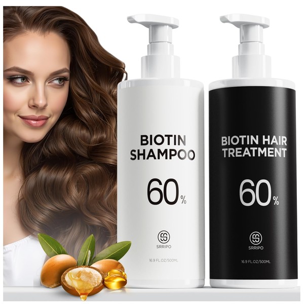 Tripeptide-Infused Hair Growth Biotin Shampoo and Conditioner Set, Onion Anti-Loss