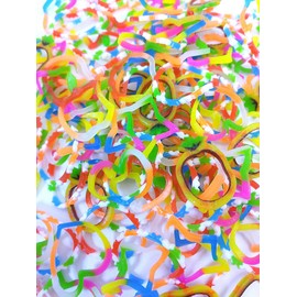 Choose from Over 20 Types, Rare Types, Loom Band Refill Pack, 5 Colorful, 600 Pieces, Cute Pink Labels, Rubber for Band Bracelets, Includes 12 Colorful S Clips