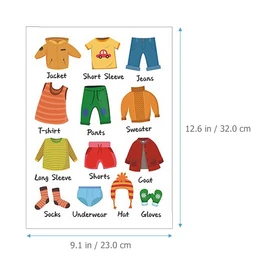 Gadpiparty 1 Set Removable Dresser Clothes Stickers Clothing Sorting Wall Stickers Clothing Classification Logo Stickers for Kids Home Bedroom Decoration